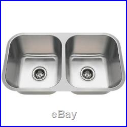 3218A 18 Gauge Double Bowl Undermount Stainless Steel Sink