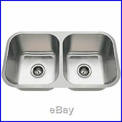 3218A 18-Gauge Undermount Equal Double Bowl Stainless Steel Kitchen Sink