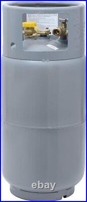 33.5 Lb Steel Forklift Propane Tank Cylinder With Built Gauge Durability Gray New