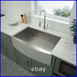 33 inch Kitchen Farmhouse Sink Apron Front Stainless Steel 18 Gauge Single Bowl