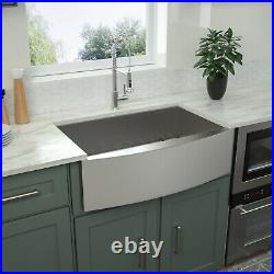 33 inch Kitchen Farmhouse Sink Apron Front Stainless Steel 18 Gauge Single Bowl