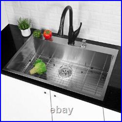 33 x 22 inch Drop-in Topmount 16 Gauge Stainless Steel Single Bowl Kitchen Sink