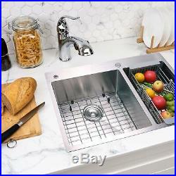 33 x 22 x 9 Dual Basin Stainless Steel Kitchen Sink Top Mount 14 Gauges