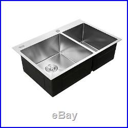 33 x 22 x 9 Stainless Steel Double Bowl 16 Gauge Kitchen Sink Undermount New