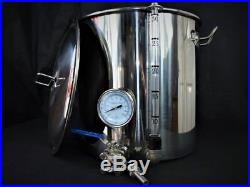 33ltr stainless steel stockpot tap temperature gauge sight glass mash tun kettle