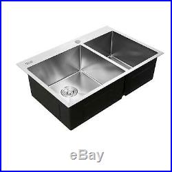 33x 22x 9 Single Basin Stainless Steel Top Mount Kitchen Sink Gauge 16