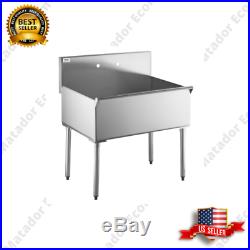 36 Commercial Kitchen Utility Sink Stainless Steel 36 X 24 X 14 Bowl 16Gauge