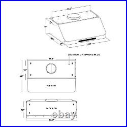 36 In. Under Cabinet Exhaust Hood Ventilation Hood (OPEN BOX) in Stainless Steel