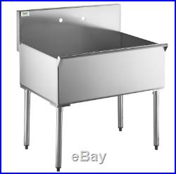 36 X 24 X 14 Bowl Stainless Steel Commercial Utility Prep 36 1 Sink 16 Gauge