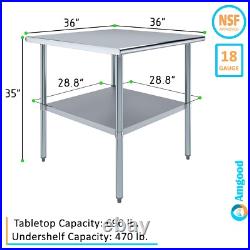 36 in. X 36 in. Stainless Steel Table 36 in. X 36 in. Stainless Steel Table