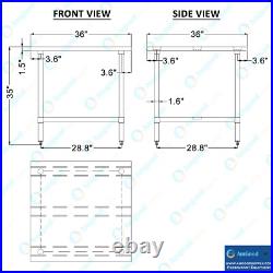 36 in. X 36 in. Stainless Steel Table 36 in. X 36 in. Stainless Steel Table