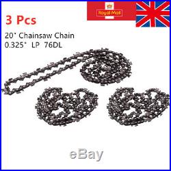 3X 20 Chainsaw Semi Chisel 76DL Chain 325 Pitch 0.58 1.5mm Gauge Drive Links