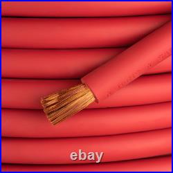 4/0 Gauge 20 Feet Red Brand 100% Copper Premium Industrial Grade Extra Fl