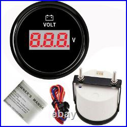 4 Gauge Set With Senders Digital Fuel Gauge Oil Pressure Volt Temp 52mm For Auto