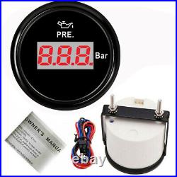 4 Gauge Set With Senders Digital Fuel Gauge Oil Pressure Volt Temp 52mm For Auto