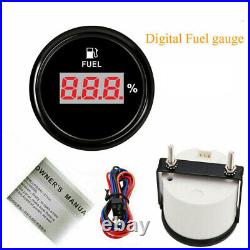 4 Gauge Set With Senders Digital Fuel Gauge Oil Pressure Volt Temp 52mm For Auto