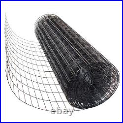 4'x100' 14ga Galv Steel Black PVC Coated Welded Wire 2''x4'' Mesh Animal Fence