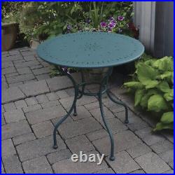 40 Heavy Gauge Steel Round Bistro Patio Table Spruce Stamped Tabletop
