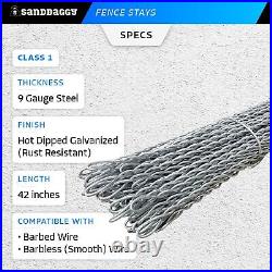 42 in. Wire Fence Stays Class 1 Galvanized Steel Barbed & Barbless Wire