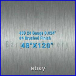 430 4' X 10' Stainless Steel Sheet Wall Covering, 24 Gauge 0.024
