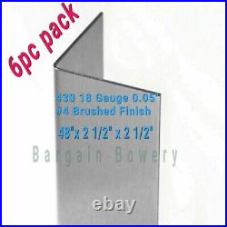 48 X 2.5 X 2.5 18 Gauge 6pc Stainless Steel Angle Corner Guard Wall Trim Kitchen