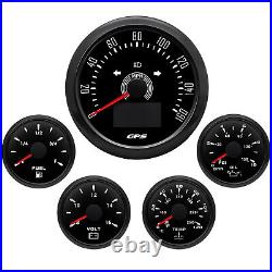 5 Gauge 85MM GPS Speedometer 0-160MPH COG Trip & 52MM Fuel Gauge Oil Water Volt