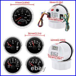 5 Gauge Set 85mm Boat Car GPS Speedometer 0-120MPH Tacho with Sensors Waterproof