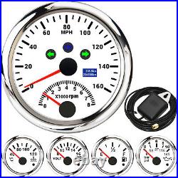 5 Gauge Set 85mm GPS Speedometer withTacho 52mm Fuel Water Temp Oil Pressure Volt