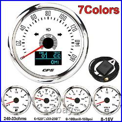 5 Gauge Set GPS Speedometer 0-160MPH With 52mm Fuel/Temp/Volt/Oil Pressure Gauge