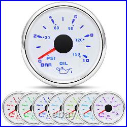 5 Gauge Set GPS Speedometer 0-160MPH With 52mm Fuel/Temp/Volt/Oil Pressure Gauge
