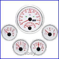 5 Gauge Set GPS Speedometer 0-200Km/H Fuel Water Temp Oil Press Volt With Sender