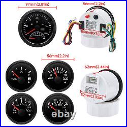 5 Gauge Set With Sender 85mm GPS Speedometer 120MPH With Tacho Fuel Temp Volt US