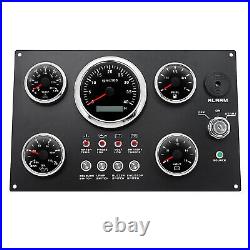 5 Gauge Set with Instrument Panel 0-4000RPM 7 Colors LED For Marine Boat Yacht