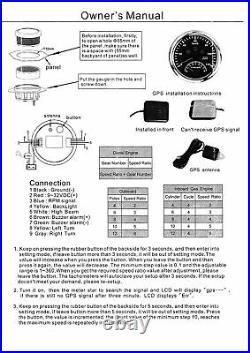 5 Gauges 85mm GPS Speedometer 0-200MPH withTacho+ 52mm Fuel Temp Volt Oil Pressure