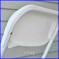 50 White Plastic Folding Chair Outdoor Party 300 lb Capacity 18 Gauge Steel Tube