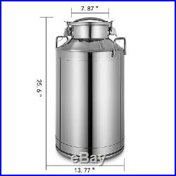 50L 13.25 Gallon Stainless Steel 304 Milk Can Silicone Seal Tote Jug Heavy Gauge