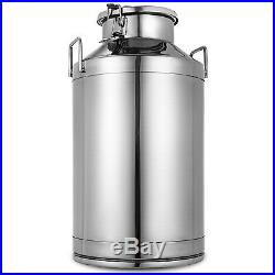 50L 13.25 Gallon Stainless Steel 304 Milk Can Silicone Seal Tote Jug Heavy Gauge