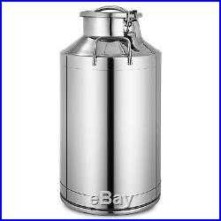 50L 13.25 Gallon Stainless Steel 304 Milk Can Silicone Seal Tote Jug Heavy Gauge