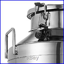 50L 13.25 Gallon Stainless Steel 304 Milk Can Silicone Seal Tote Jug Heavy Gauge