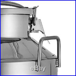 50L 13.25 Gallon Stainless Steel 304 Milk Can Silicone Seal Tote Jug Heavy Gauge