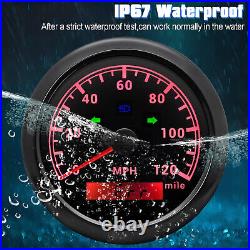 6 Gauge SET 85mm GPS Speedometer 0-120MPH Tacho & Fuel Water Temp Oil Press Volt