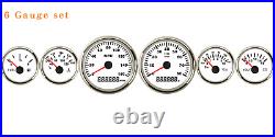 6 Gauge Set 0-160MPH Speedometer Tacho Fuel Water Temperature Volts Oil Pressure