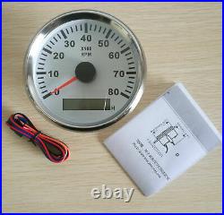 6 Gauge Set 120MPH GPS Speedometer Tacho Fuel Volt Oil Pressure Temp White 9-32V