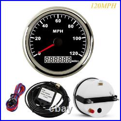 6 Gauge Set 120MPH GPS Speedometer Tachometer Fuel Volt Oil Temp Red LED 9-32VDC