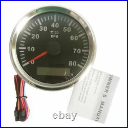 6 Gauge Set 120MPH GPS Speedometer Tachometer Fuel Volt Oil Temp Red LED 9-32VDC