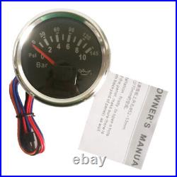 6 Gauge Set 120MPH GPS Speedometer Tachometer Fuel Volt Oil Temp Red LED 9-32VDC