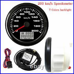 6 Gauge Set 200KPH GPS Speedometer Tacho Fuel Temp Volt Oil 7 Color LED US STOCK