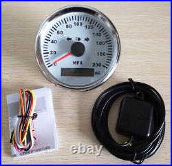 6 Gauge Set 200MPH GPS Speedometer With Indicator Tacho Fuel Volt Oil Temp White
