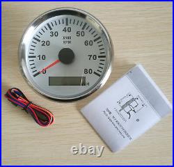 6 Gauge Set 85MM GPS Speedometer 120KM/H Tacho Fuel Volt Oil Pressure Temp White