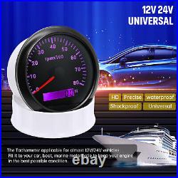 6 Gauge Set 85mm Boat Car GPS Speedometer 200MPH Tacho & 52mm Fuel Oil Temp Volt